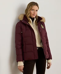Lauren Ralph Lauren Women's Faux-Fur-Trim Collared Puffer Coat