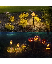 Pack Waterproof Flame Solar Torch Light