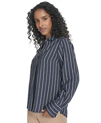 Tommy Hilfiger Women's Striped Long-Sleeve Popover Top