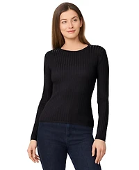 Melissa Paige Women's Crewneck Ribbed-Knit Sweater