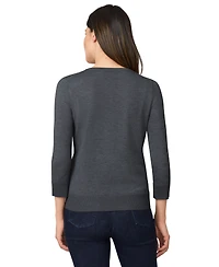 Melissa Paige Women's Crewneck Button-Front Cardigan