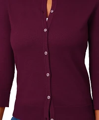 Melissa Paige Women's Crewneck Button-Front Cardigan