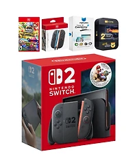 Nintendo Switch 2 + Mario Kart World Bundle with Super Mario Party Jamboree, Extra Joy-Cons, MightySkins Code and 2 Cps Year Extended Warranty