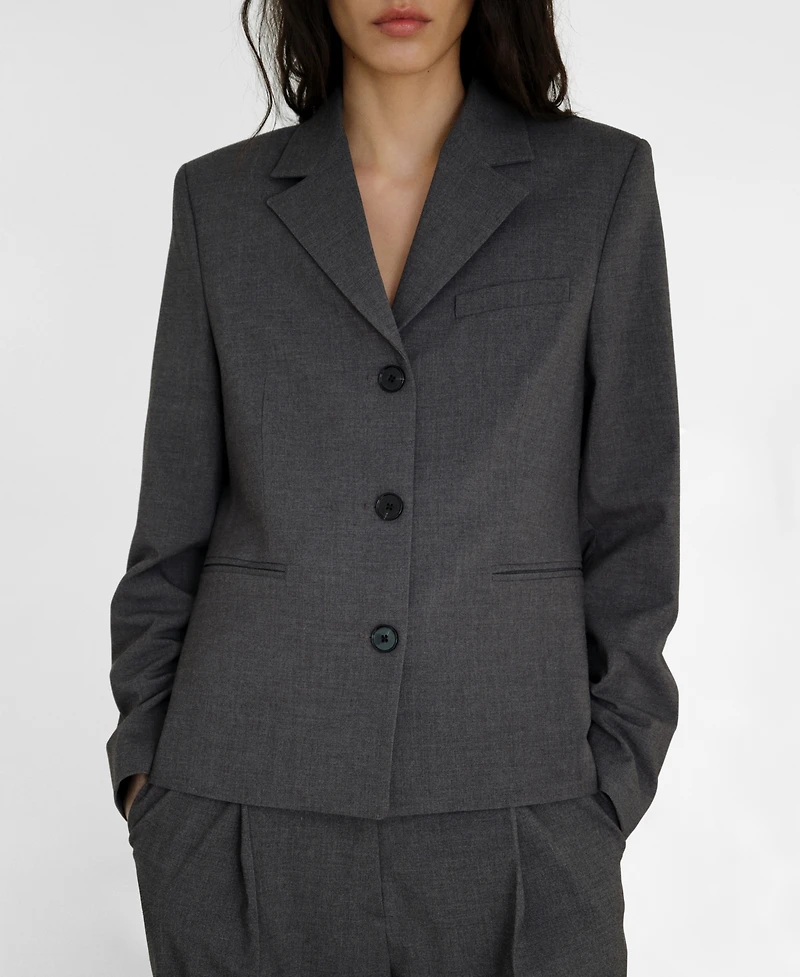 Mango Women's Straight Button Suit Blazer