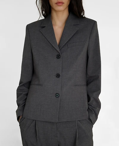 Mango Women's Straight Button Suit Blazer