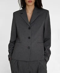 Mango Women's Straight Button Suit Blazer