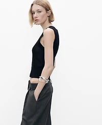 Mango Women's Low-Neck Knitted Top