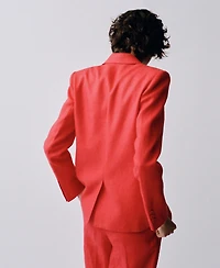 Mango Women's Double-Breasted Linen Suit Jacket