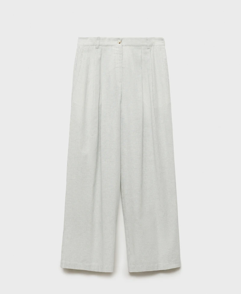 Mango Women's Straight-Fit Linen-Blend Suit Pants