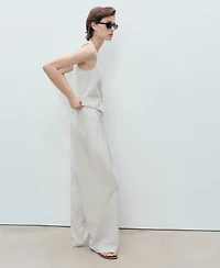 Mango Women's Linen-Blend Suit Vest