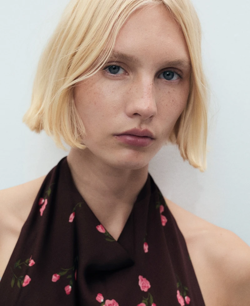 Mango Women's Draped Floral Top