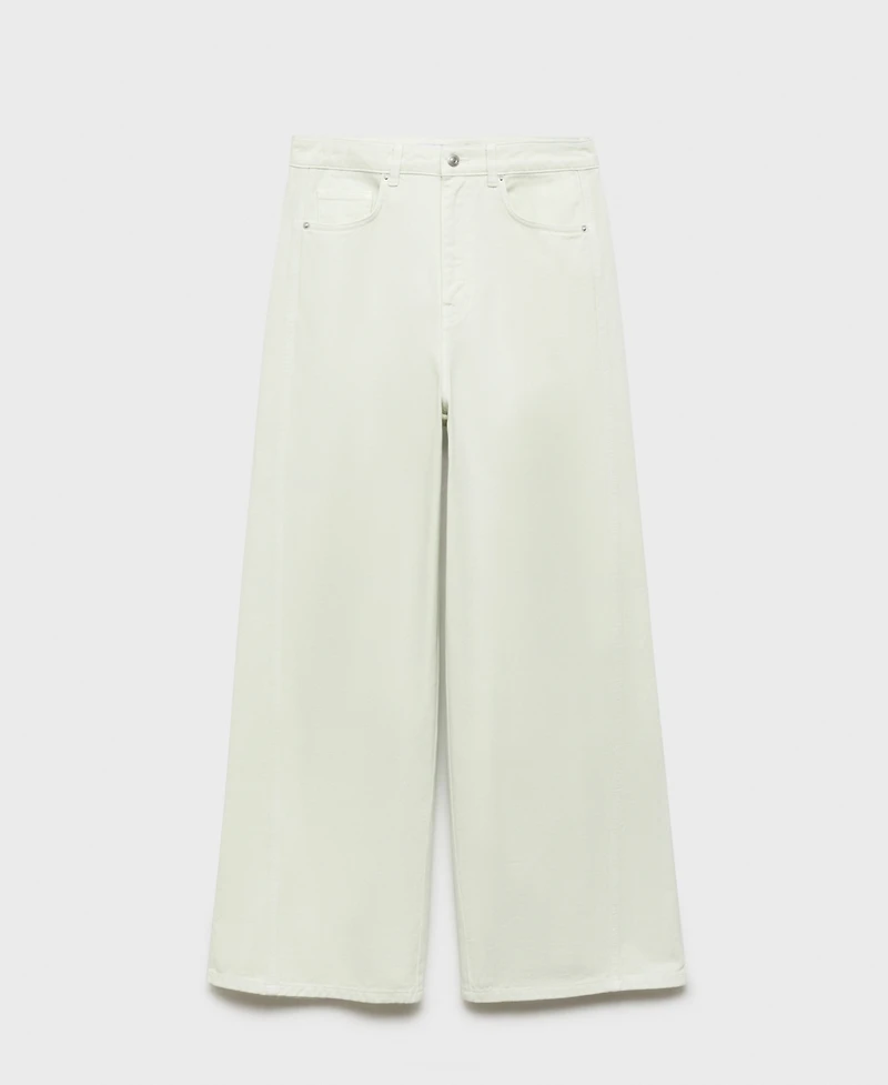 Mango Women's Wide Leg Mid-Rise Jeans
