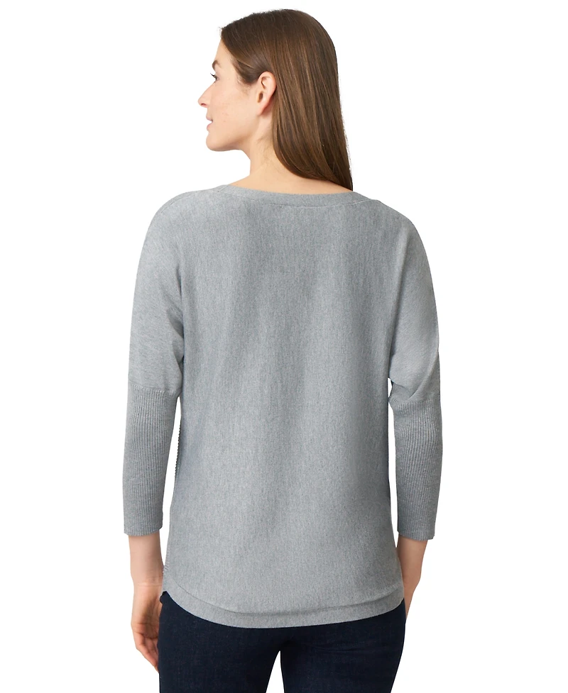 Melissa Paige Women's Boat-Neck Diamond-Knit Dolman-Sleeve Sweater