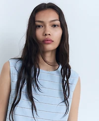 Mango Women's Striped Cotton Blouse