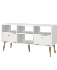 Tvilum 23.94" Wood 2 Drawer and 4 Shelf Tv Stand