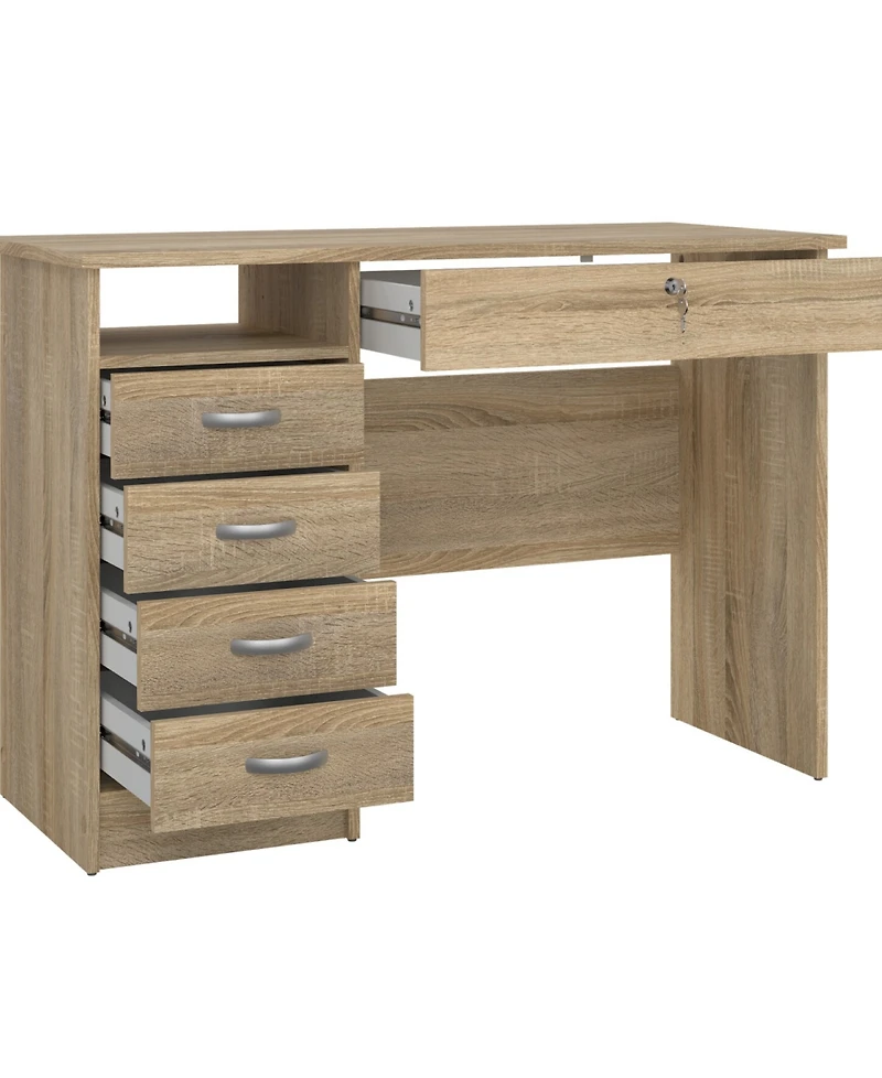 Tvilum 29.76" Wood 5 Drawer Desk