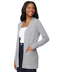 Melissa Paige Women's Ribbed Open-Front Long Cardigan