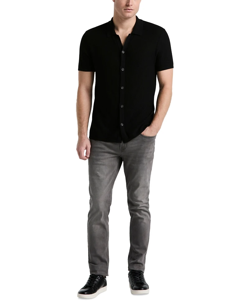 Perry Ellis Men's Mesh Button-Front Shirt