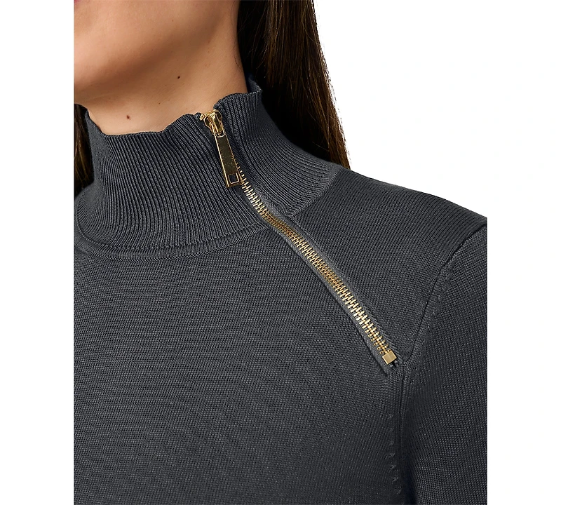 Melissa Paige Women's Mock-Neck Side-Zip Sweater