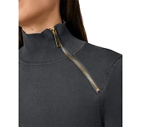 Melissa Paige Women's Mock-Neck Side-Zip Sweater
