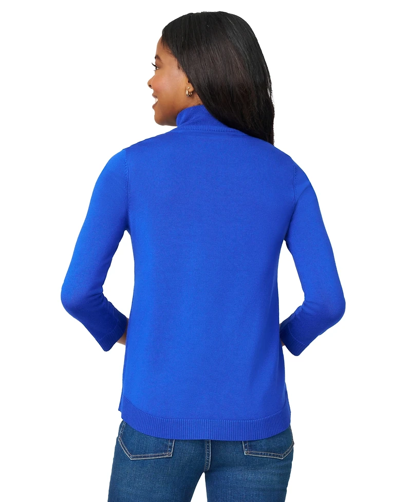 Melissa Paige Women's Mock-Neck Side-Zip Sweater