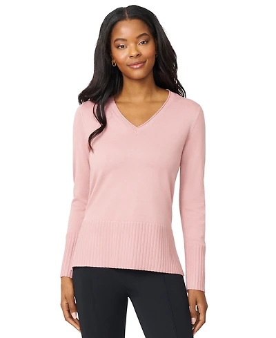 Melissa Paige Women's V-Neck Wide-Hem Wide-Cuff Sweater
