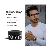 Forte Series Strong Hold Molding Paste – Matte Finish Hair Styling Cream with Biotin & Castor Oil, 2.5 Oz
