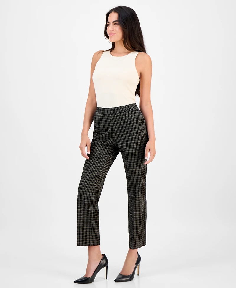Ak Anne Klein Petite Mid-Rise Straight-Leg Ankle Pants