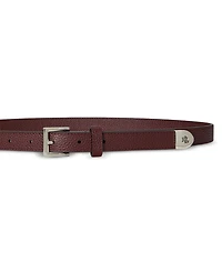 Lauren Ralph Pebbled Leather Skinny Belt