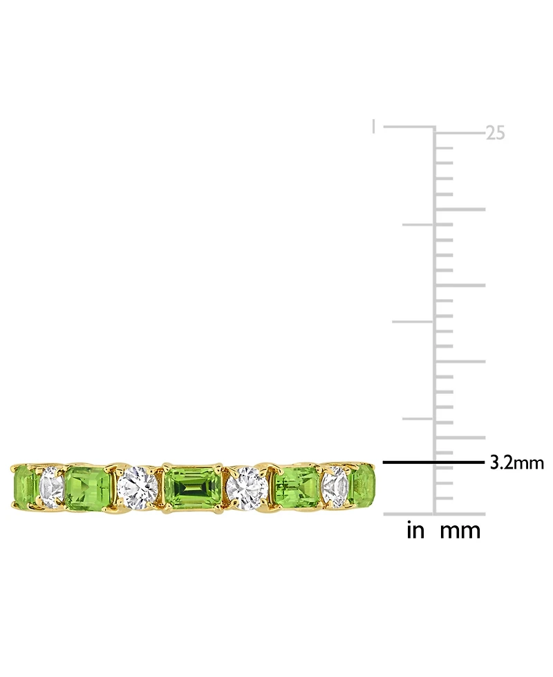 Green Sapphire (1-1/5 ct. t.w.) & White (3/8 Band 14k Gold