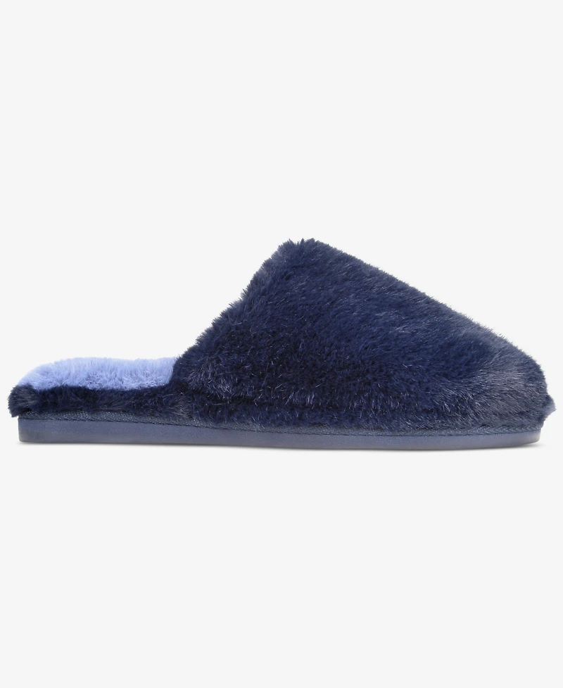 State of Day Women's Boxed Two-Tone Faux-Fur Slide Slippers, Macy's Exclusive