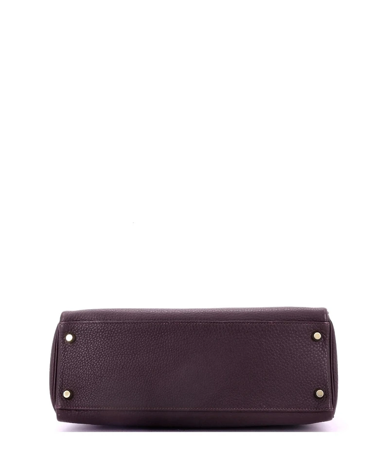 Pre-Owned Hermes Kelly 32 Handbag Purple Togo with Gold Hardware