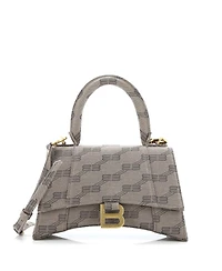Pre-Owned Balenciaga Small Hourglass Top Handle Bag Bb Coated Canvas