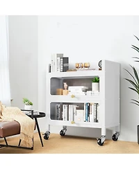 2 Door Accent Cabinet, 3 Tier Kitchen Organizer Shelf, White