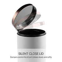 8 Gal./30 Liter White Metal Round Shape Step-on Trash Can with Diamond body design for Kitchen