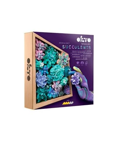 Wise Elk Okto Sensory Art 3d Woodcraft Tenderness Succulent Craft Kit