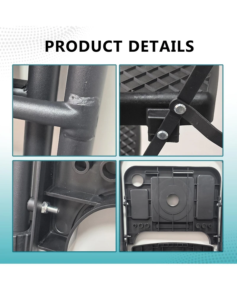 4-Stept Foldable Step Ladder with Tool Tray and Wide Non Slip Pedals, Convenient Handrails