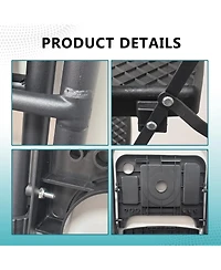 4-Stept Foldable Step Ladder with Tool Tray and Wide Non Slip Pedals, Convenient Handrails