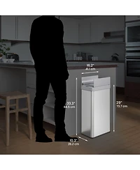 iTouchless Stainless Steel Wings Lid Sensor Kitchen Trash Can with AbsorbX Odor Filter
