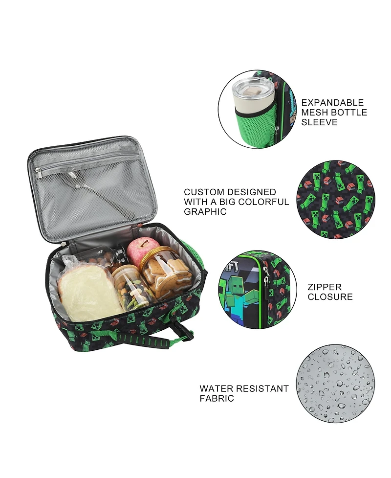 Minecraft Creepers and Block Characters Insulated Lunch Kit