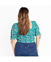 City Chic Plus Aurora Print Top