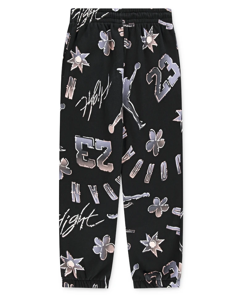 Jordan Big Girls 23 Throwback Graphic Logo Fleece Pants