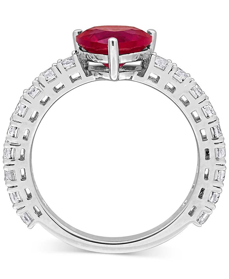 Ruby (3/4 ct. t.w.) & White Sapphire (1 Band Sterling Silver