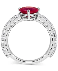 Ruby (3/4 ct. t.w.) & White Sapphire (1 Band Sterling Silver