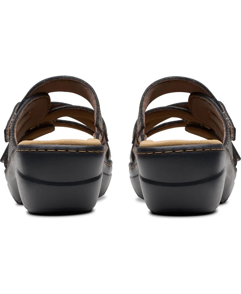 Clarks Merliah2 Cove Casual Leather Wedge Sandals