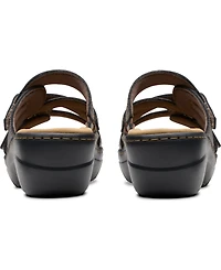 Clarks Merliah2 Cove Casual Leather Wedge Sandals