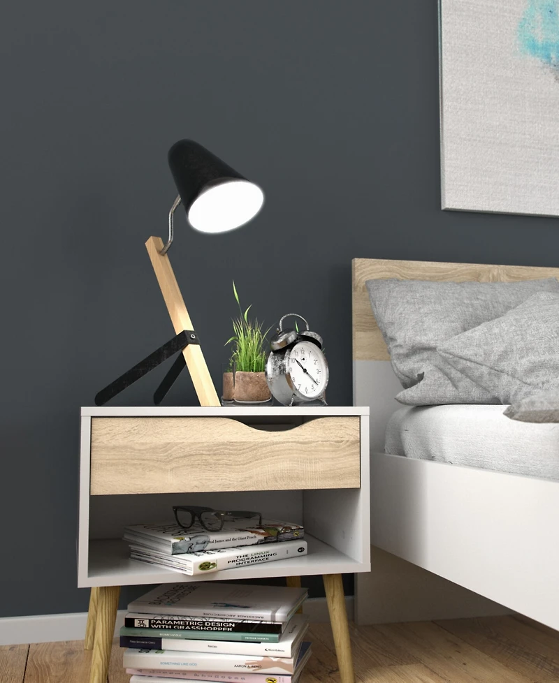 Tvilum 19.57" Wood 1 Drawer Nightstand