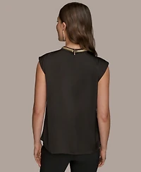 Donna Karan New York Women's Cap-Sleeve Twist-Neck Top