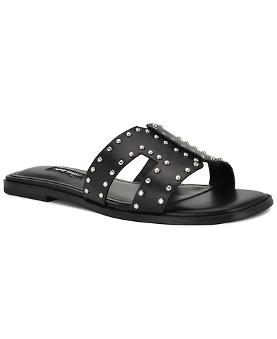 Nine West Women's Giny Cutout Flat Slide Sandals
