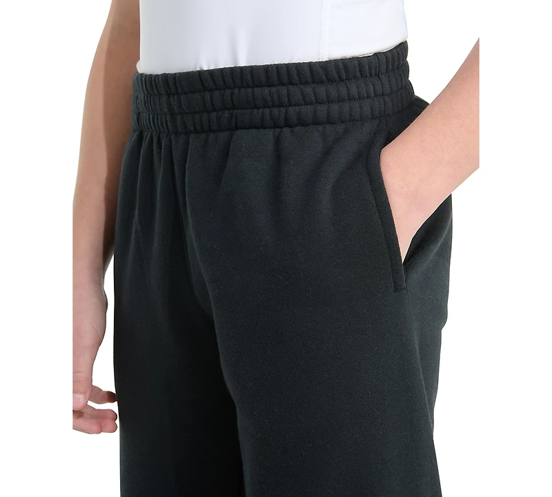 adidas Big Boys Elastic-Waistband Essential Logo Fleece Jogger Pants
